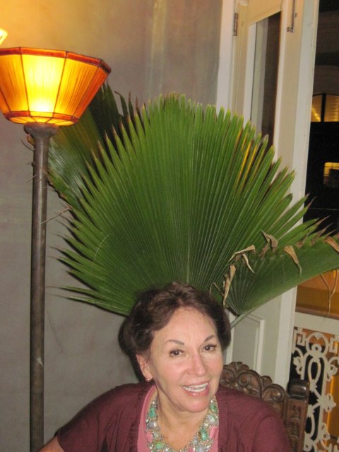 The beautiful "dueña" of the the Gallery Inn, and artist extraordinaire, Jan D'Esopo, relaxing after the open rehearsal, April 18, 2010.