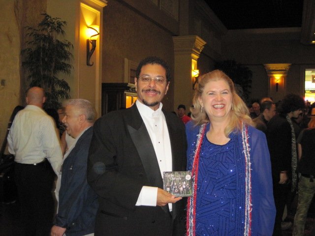 Composer Alfonso Fuentes and me, November 5, 2009, Mandalay Bay Hotel in Las Vegas, before the Latin Grammy award ceremony. Alfonso's "Voces del Barrio," which I recorded on Caribe Clarinete, was nominated for Best Classical Work of the Year. ¡¡Vaya!!