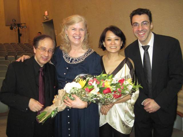 From left to right, Charles Neidich, Kathleen Jones, Ayako Oshima, and Oskar Espina de Ruiz.